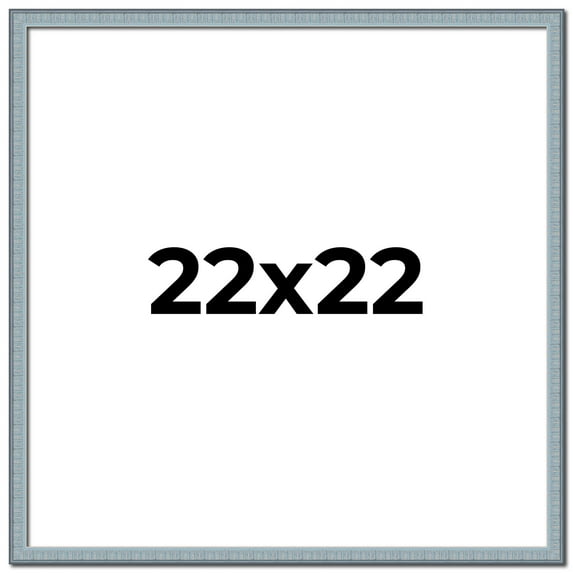 22x22 Textured Blue Picture Frame - UV Acrylic, Foam Board Backing, Hanging Hardware
