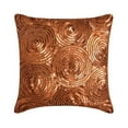 thumbnail image 1 of 22x22 inch (55x55 cm) Pillow Cover, Copper Pillow Cover, Spiral Sequins Antique Throw Pillow Cover, Art Silk Square Cushion Cover, Geometric, Modern, Circles - Copper Swirls, 1 of 10