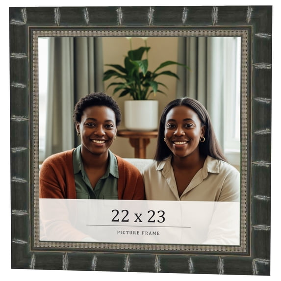 22x23 Frame Black Bamboo Solid Wood Picture Frame Width 1.5 Inches | Interior Frame Depth 0.5