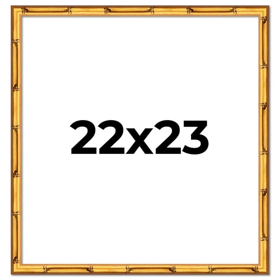 22x23 Frame Gold Bamboo Solid Wood Picture Frame | 1 Inch Moulding Width | Interior Frame Depth