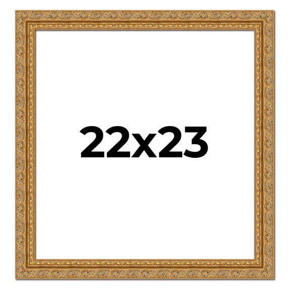 22x23 Frame Gold Ornate Solid Wood Picture Frame | 2 Inch Moulding Width | Firman Traditional Photo