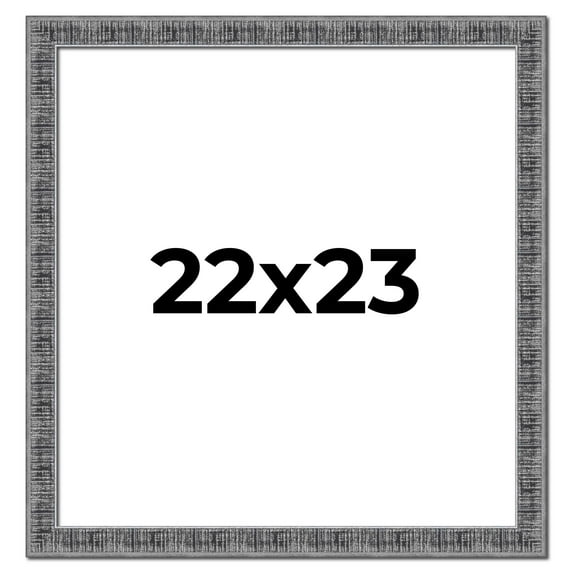 22x23 Frame Silver Black Rustic Sonoma Solid Wood Picture Frame | 1.5 Inch Moulding Width |