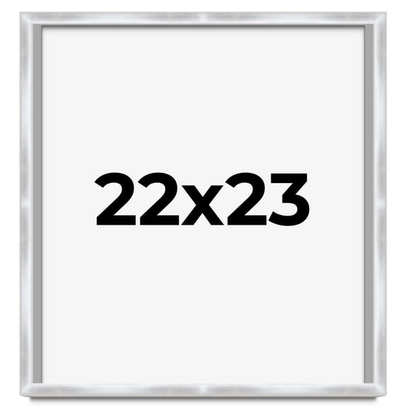22x23 Frame Silver Whitewashed Wood Grain Solid Wood Shadow Box | 0.75 Inch Moulding Width | 0.75