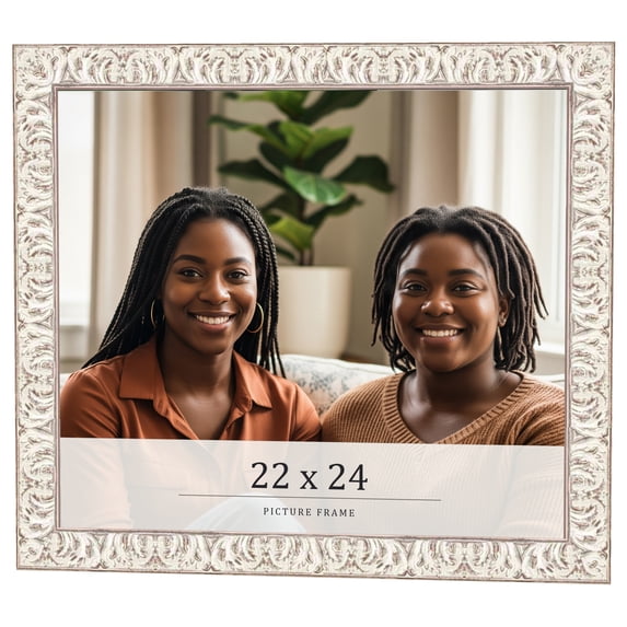 22x24 Frame White Real Wood Picture Frame Width 1.5 inches | Interior Frame Depth 0.5 inches |