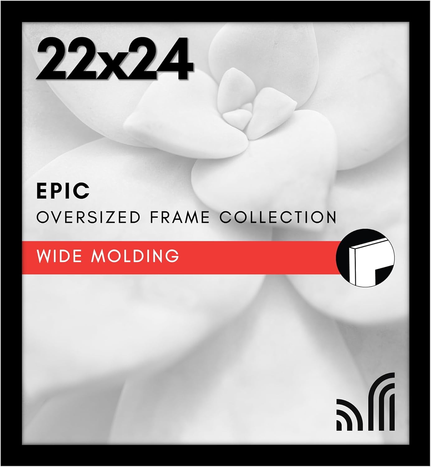 22x24 Picture Frame with Polished Plexiglass - Black Picture Frame ...