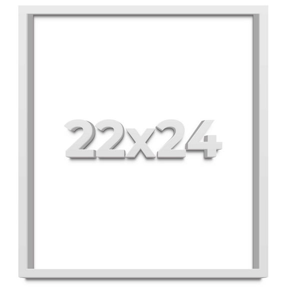 22x24 Shadow Box Frame White | 1 Inches Deep Real Wood Contemporary Shadowbox Display Frame | UV