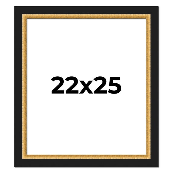22x25 Frame Gold Real Wood Picture Frame Width 2.25 Inches | Interior Frame Depth 0.5 Inches |