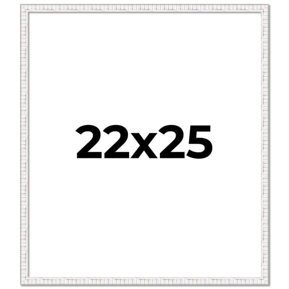 22x25 Frame White Scuffed Rustic Solid Wood Picture Frame | 0.75 Inch Moulding Width| Includes UV