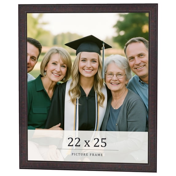 22x25 Rustic Brown Real Wood Picture Frame Width 0.75 inches | Interior Frame Depth 0.5 inches |