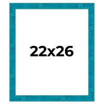 22x26 Frame Blue Teal Burl Wood Picture Frame | 1.75 Inch Moulding Width | Interior Frame Depth 0.5