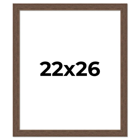 22x26 Frame Brown Farmhouse Solid Wood Picture Frame Width 1.5 Inches | Interior Frame Depth 0.5
