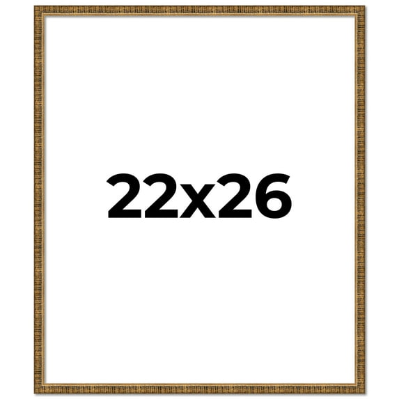 22x26 Frame Gold Kingsley Distressed Solid Wood Picture Frame Width 0.75 Inches | Interior Frame