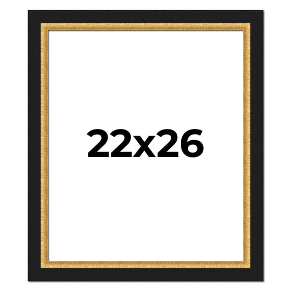 22x26 Frame Gold Real Wood Picture Frame Width 2.25 Inches | Interior Frame Depth 0.5 Inches |
