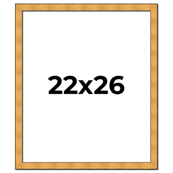 22x26 Frame Gold Rustic Solid Wood Picture Frame | 1.25 Inch Wide Moulding | Rustique Gold