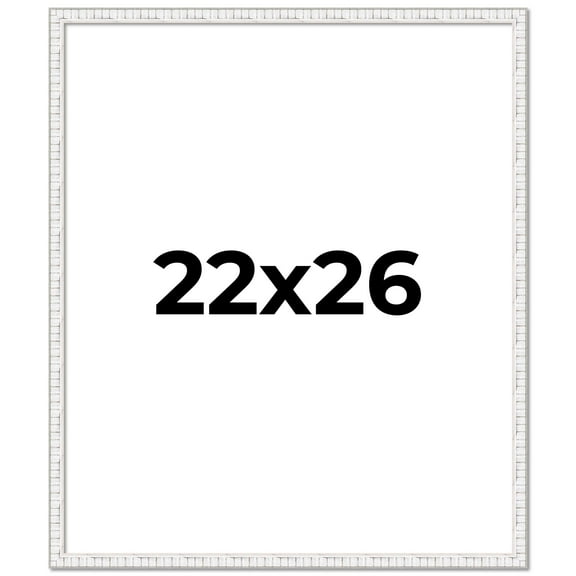 22x26 Frame White Real Wood Picture Frame Width 0.75 inches | Interior Frame Depth 0.5 inches |