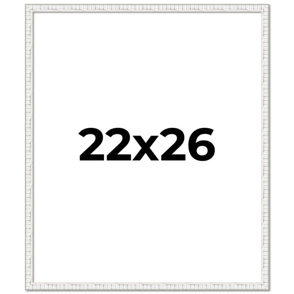 22x26 Frame White Real Wood Picture Frame Width 0.75 inches | Interior Frame Depth 0.5 inches |