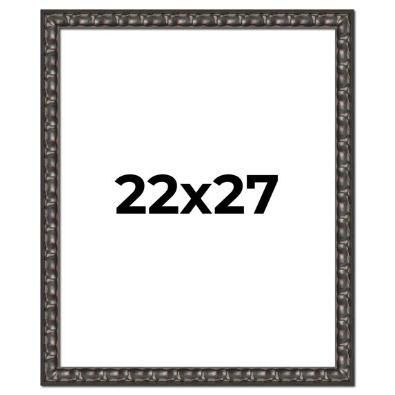 22x27 Frame Black-Brown Medieval Solid Wood Picture Frame | 1.5 Inch Moulding Width | Gotham