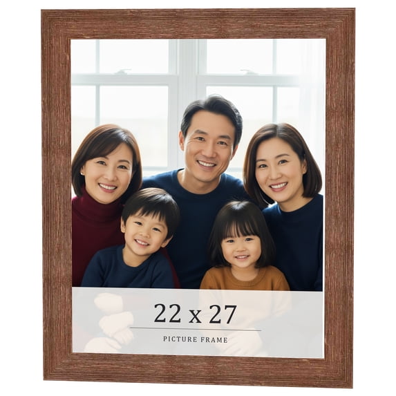 22x27 Frame Brown Farmhouse Solid Wood Picture Frame Width 1.5 Inches | Interior Frame Depth 0.5