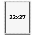 thumbnail image 1 of 22x27 Frame Brushed Silver Solid Wood Picture Frame | 0.75 Inch Moulding Width | Rabbet Depth 0.75, 1 of 5