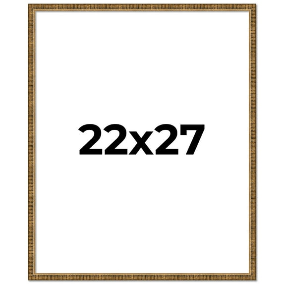 22x27 Frame Gold Kingsley Distressed Solid Wood Picture Frame Width 0.75 Inches | Interior Frame