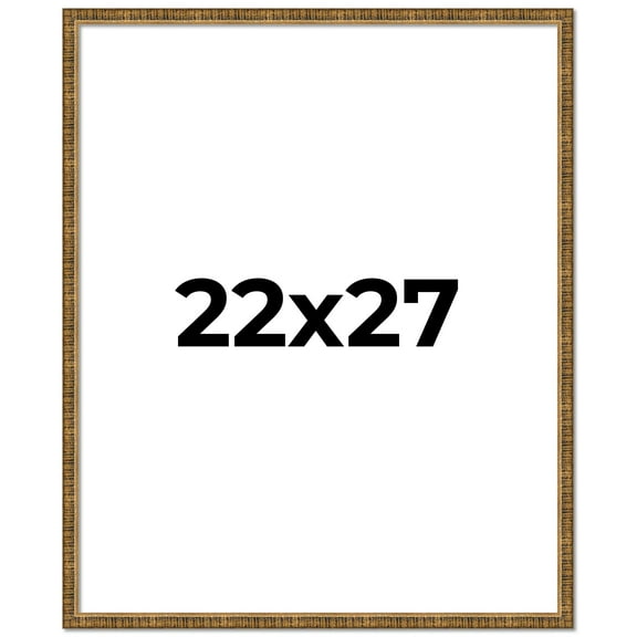 22x27 Frame Gold Kingsley Distressed Solid Wood Picture Frame Width 0.75 Inches | Interior Frame