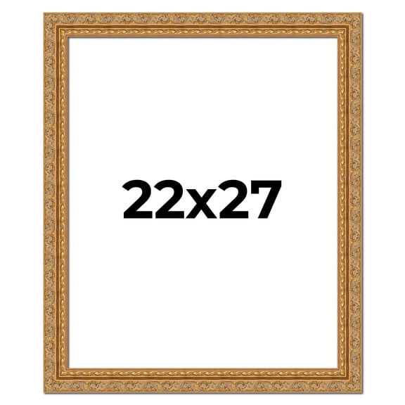 22x27 Frame Gold Ornate Solid Wood Picture Frame | 2 Inch Moulding Width | Firman Traditional Photo