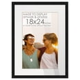 thumbnail image 1 of 22x28 Black Picture Frame with 17.5x23.5 White Mat Opening for 18x24 Image, 0.75 Inch Border, UV, 1 of 8