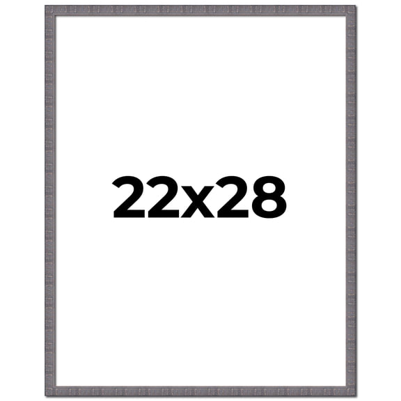 22x28 Frame Blue Kingsley Pewter Solid Wood Picture Frame Width 0.75 Inches |Interior Depth 0.5