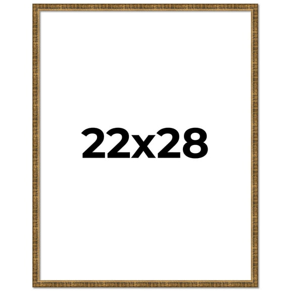 22x28 Frame Gold Solid Wood Picture Frame - Complete Modern Photo Frame Includes UV Acrylic