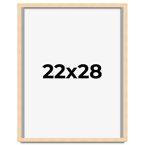 22x28 Frame Natural Wood Picture Frame | 0.75 Inch Moulding Width | with UV Acrylic Plexiglass,