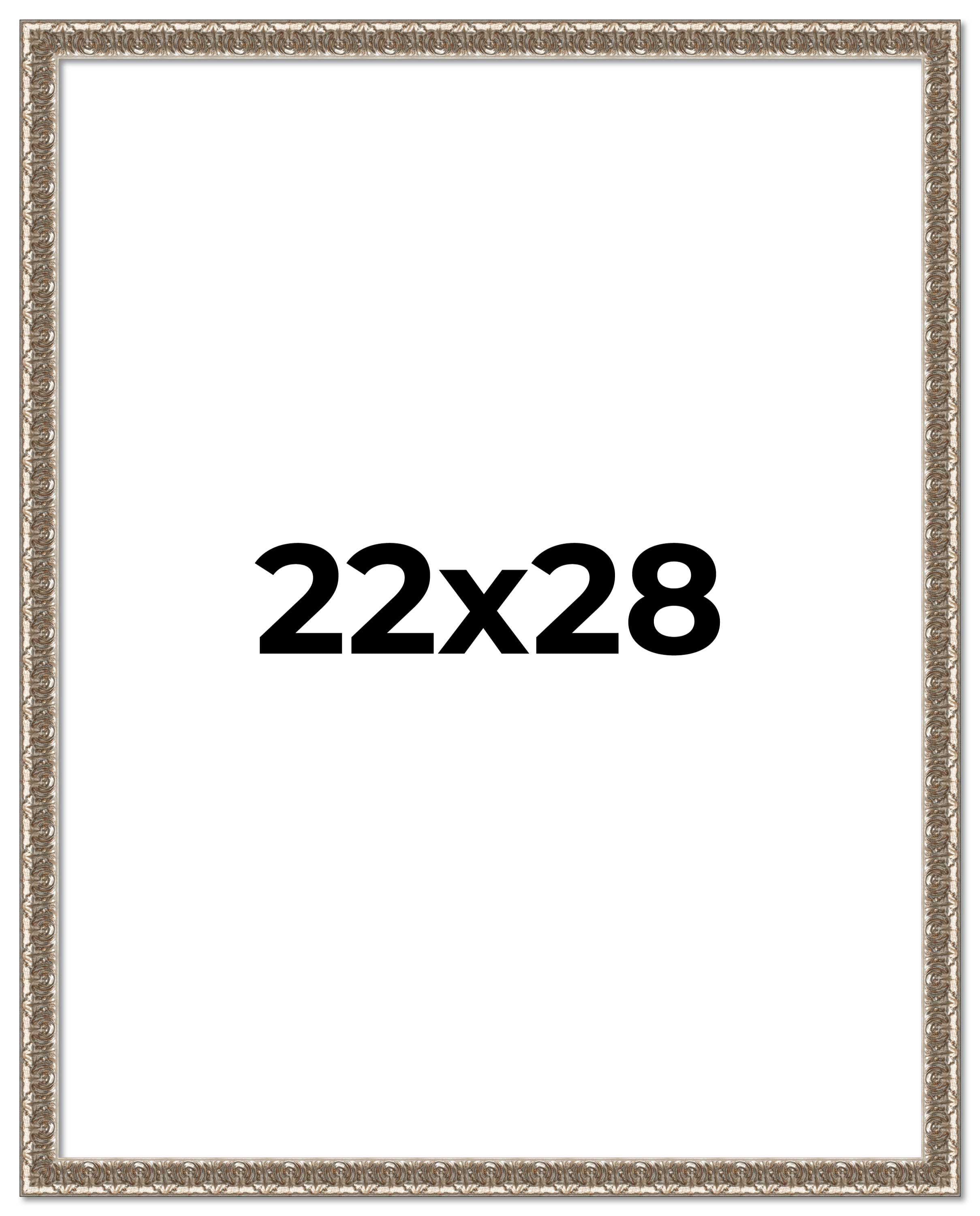22x28 Frame Silver Versailles Ornate Solid Wood Picture Frame | 1 Inch ...