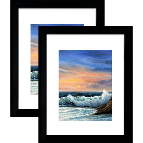 22x28 Picture Frame, Wall Hanging Poster Frames, Display Pictures 22 x 28 without Mat, Pack of 2, Black
