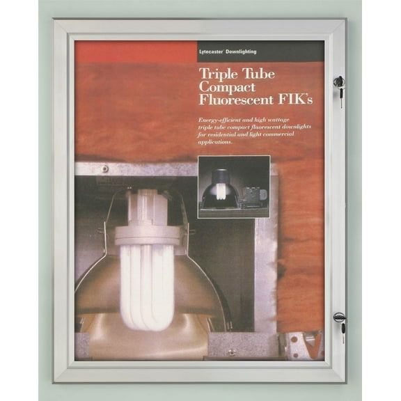 22x28 Poster Holder with Locking Swing-Open Door, Exterior Rated Sign Frame with Rubber Gaskets to Prevent Water Damage to Graphics - Silver Anodized Aluminum (SBPH2228V2)