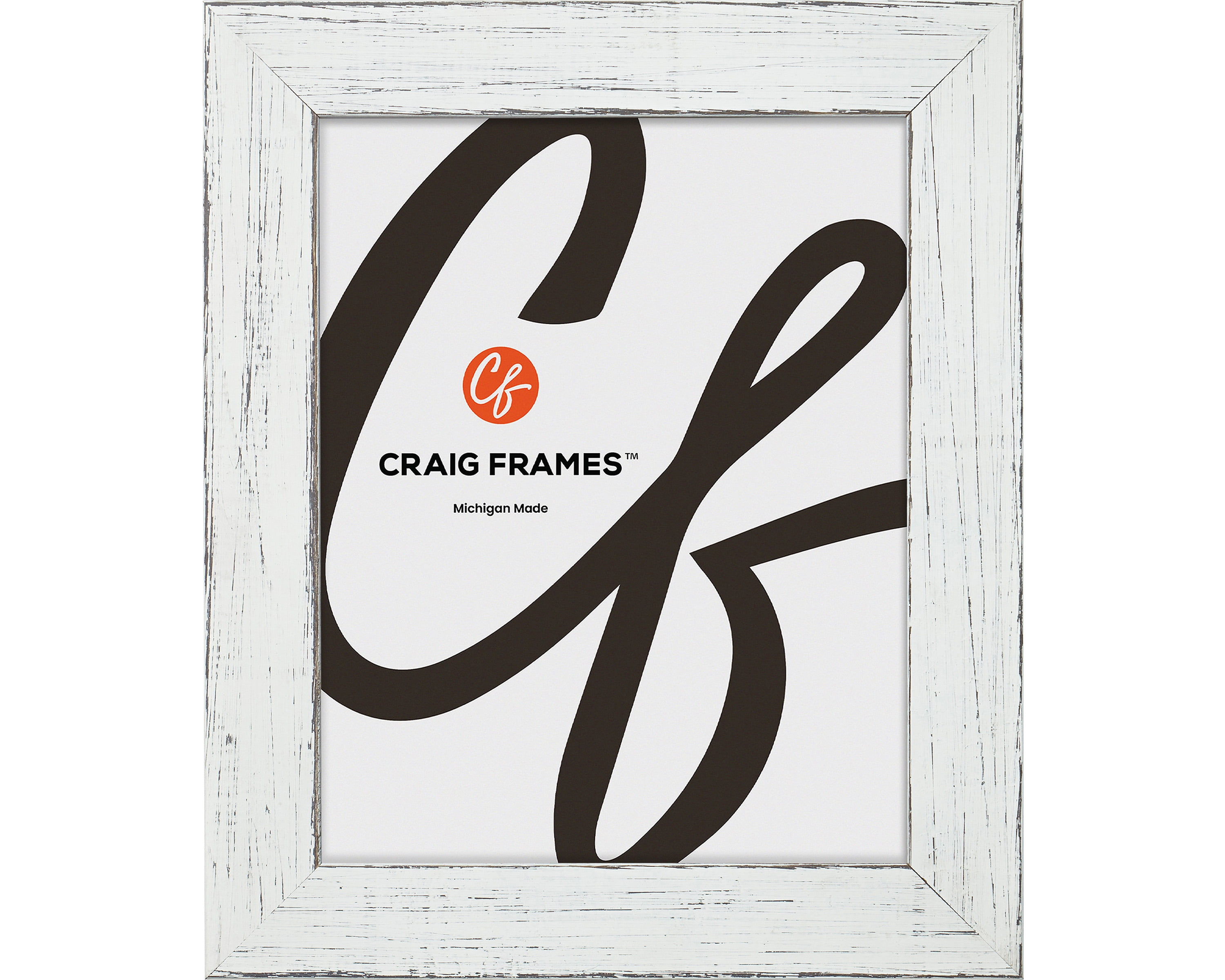Jasper Marshmallow White Rustic Wood Wall Frame