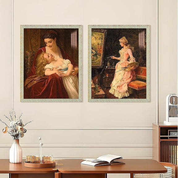 22x28 Vintage Poster Frame, Antique Gold Plastic Picture Frame with HD Plexiglass for Wall Display, Rustic Photo Frame for Family Memories