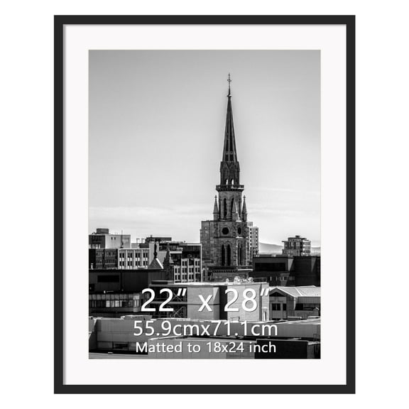 22x28 White Frame without Mat, 18x24 Metal Poster Frame with Mat for Wall Mounted