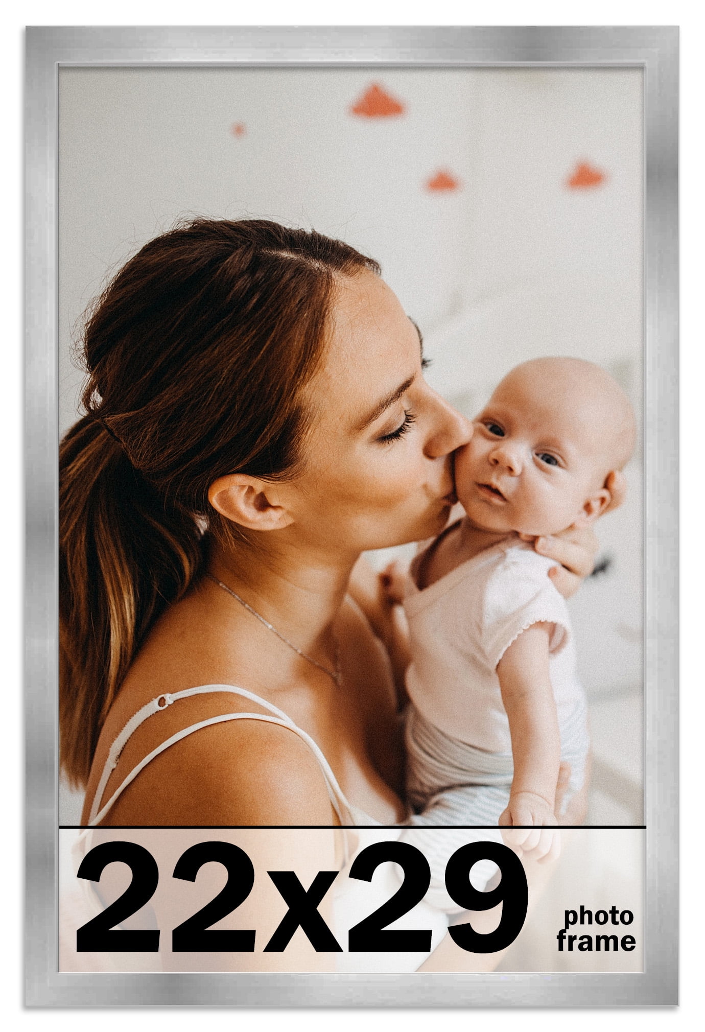 22x29 Frame Silver Stainless Steel Solid Wood Picture Frame