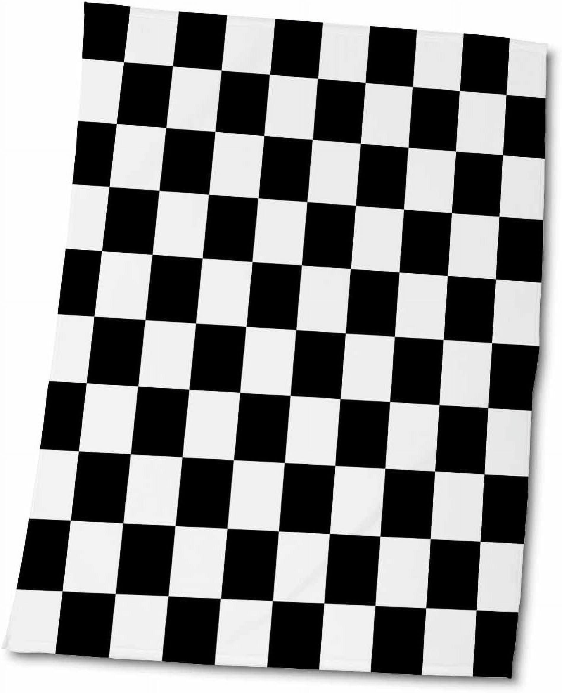 22x30 Bath Hand Pool Towel - Black and White Checkerboard Pattern ...