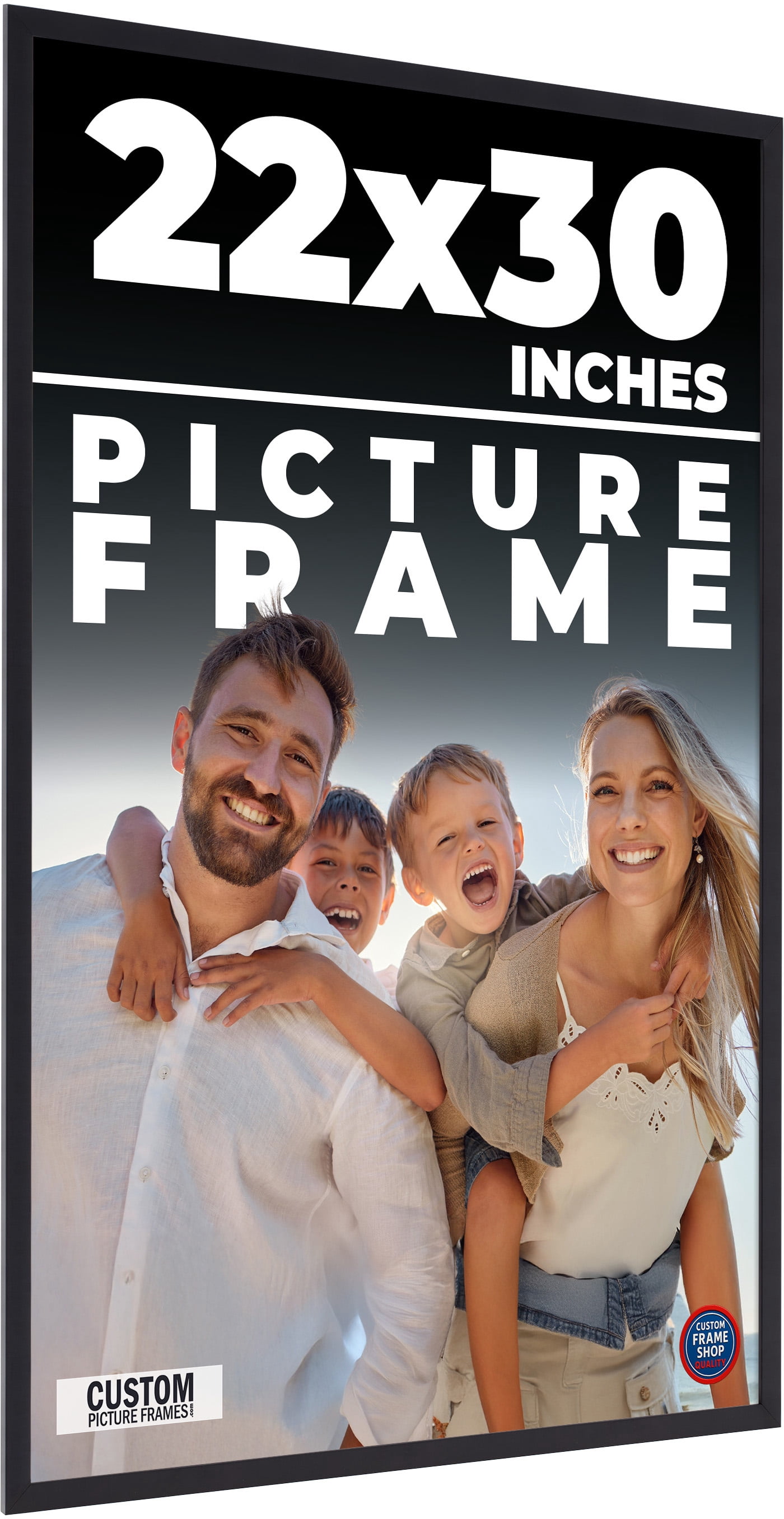 22x30 Frame Black Solid Wood Picture Frame | 0.75 Inch Moulding Width ...
