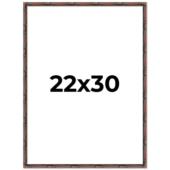 22x30 Frame Brown Bamboo with Dark Coffee/Walnut Finish | Solid Wood Picture Frame Width 0.75