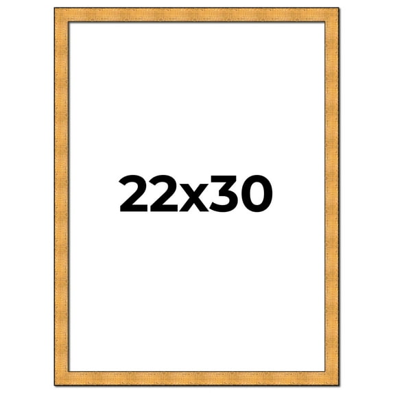 22x30 Frame Gold Rustic Solid Wood Picture Frame | 1.25 Inch Wide Moulding | Rustique Gold