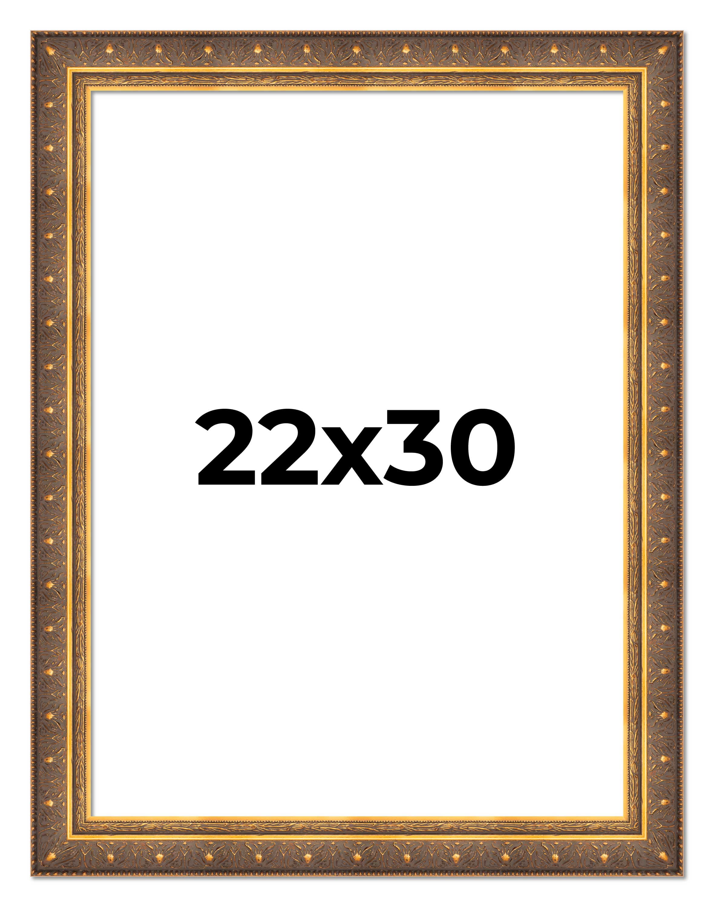 22x30 Frame Vintage Gold Solid Wood Picture Frame | 2.5 Inch Moulding ...