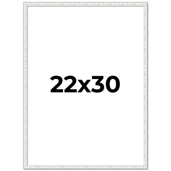 22x30 Frame White Real Wood Picture Frame Width 0.75 inches | Interior Frame Depth 0.5 inches |