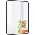 thumbnail image 1 of 22x30 Inch Black Wall Mirror for Bathroom, Wall Mounted Rectangular Entryways Decor Vanity Mirrors with Stainless Steel Metal Frame and Rounded Edge (1), 1 of 7