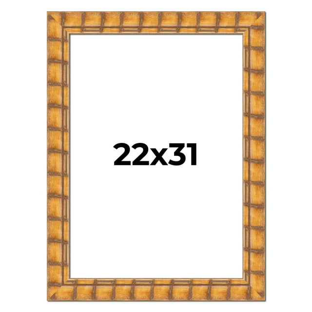 22x31 Frame Beige Real Wood Picture Frame Width 3 inches | Interior Frame Depth 0.5 inches |