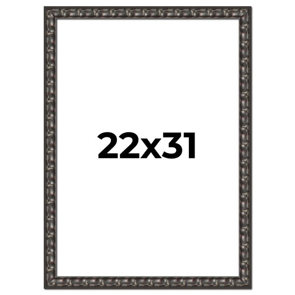 22x31 Frame Black-Brown Medieval Solid Wood Picture Frame | 1.5 Inch Moulding Width | Gotham