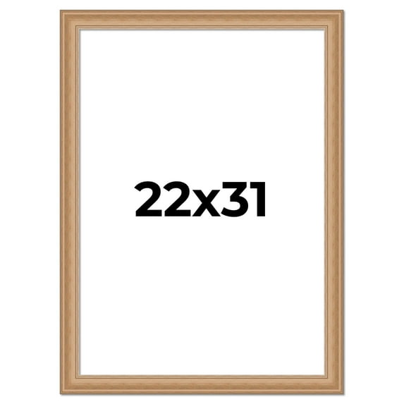 22x31 Frame Charleston Honey Brown Solid Wood Picture Frame Width 1.75 Inches | Interior Depth 0.5