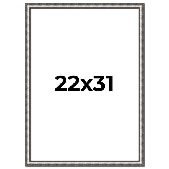 22x31 Frame Silver Real Wood Picture Frame Width 1.125 Inches | Interior Frame Depth 0.5 Inches |