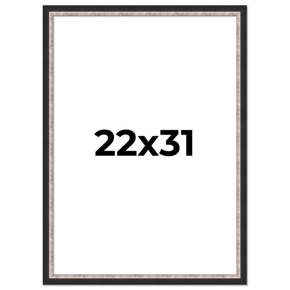22x31 Frame Silver Real Wood Picture Frame Width 1.25 Inches | Interior Frame Depth 0.75 Inches |