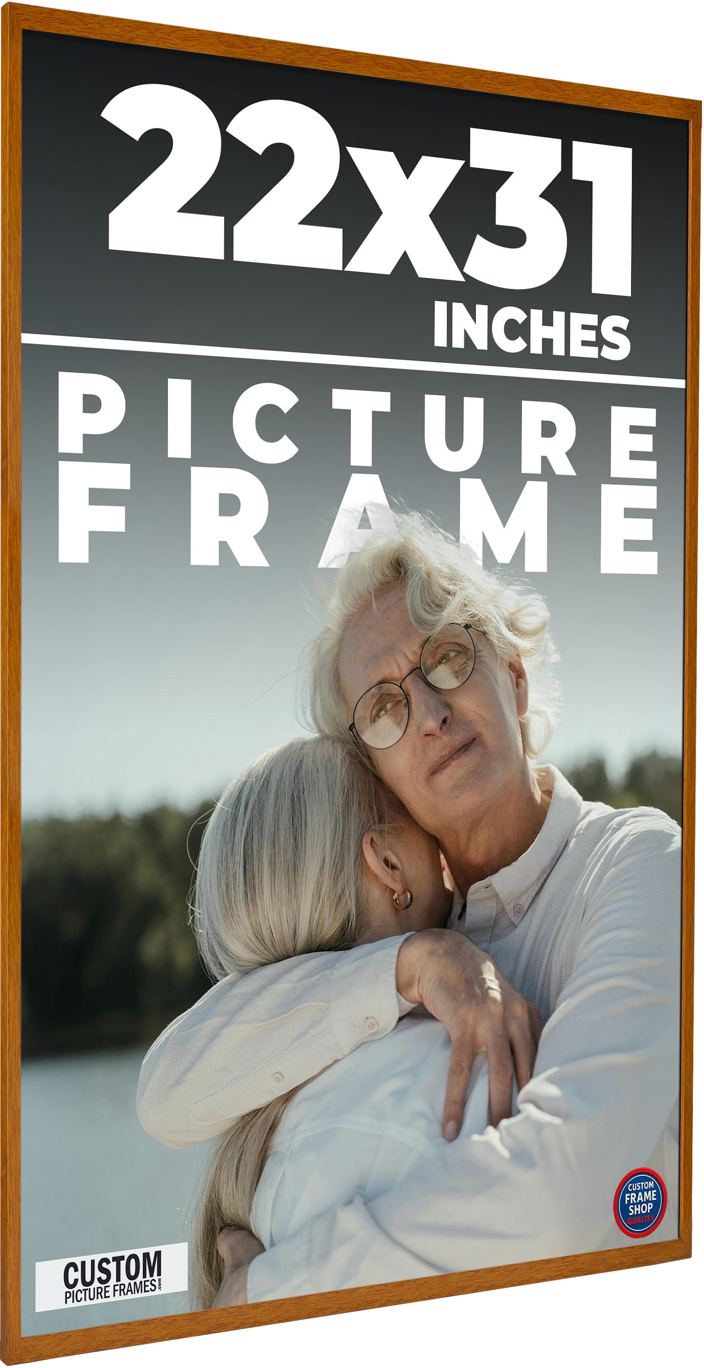 22x31 Honey Brown Real Wood Picture Frame Width 0.75 inches | Interior ...